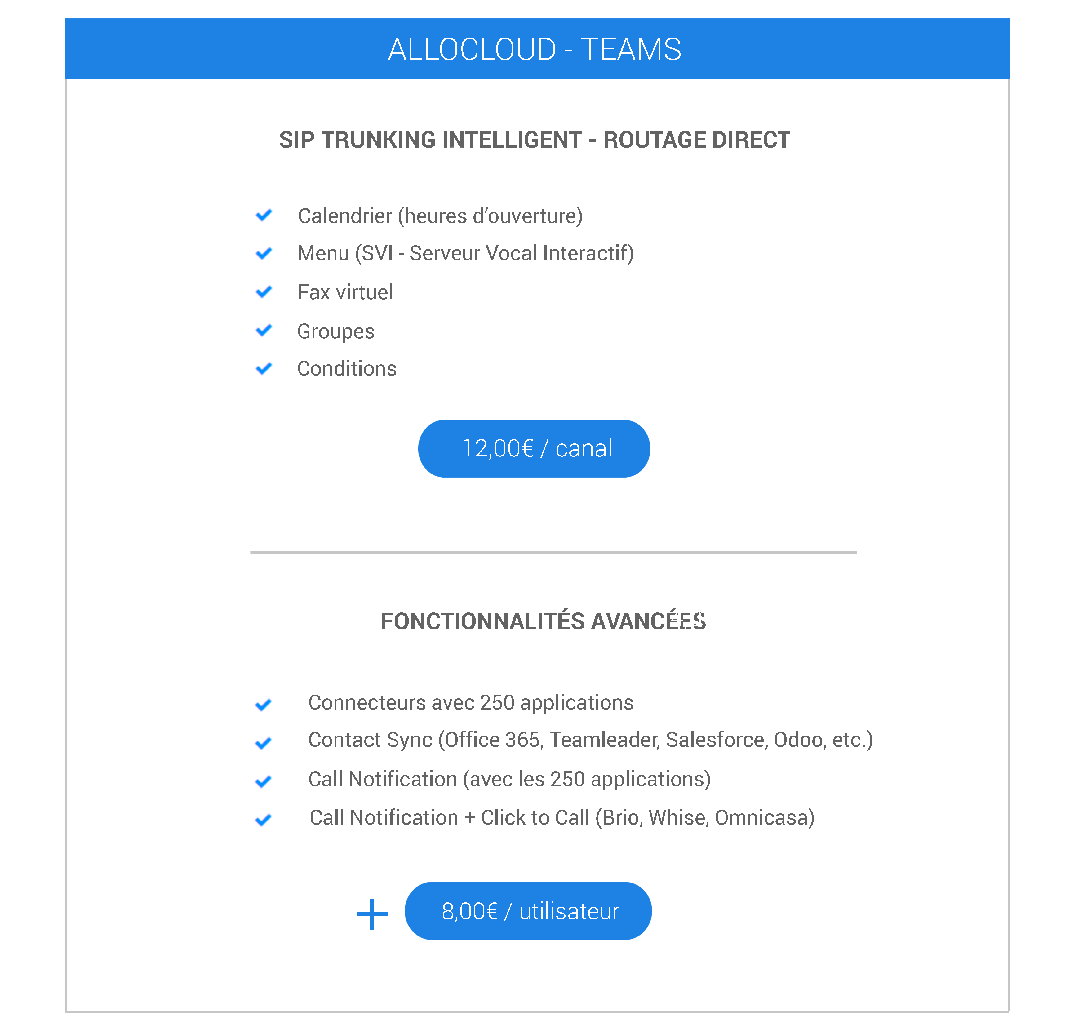 pricing ALLOcloud - Teams